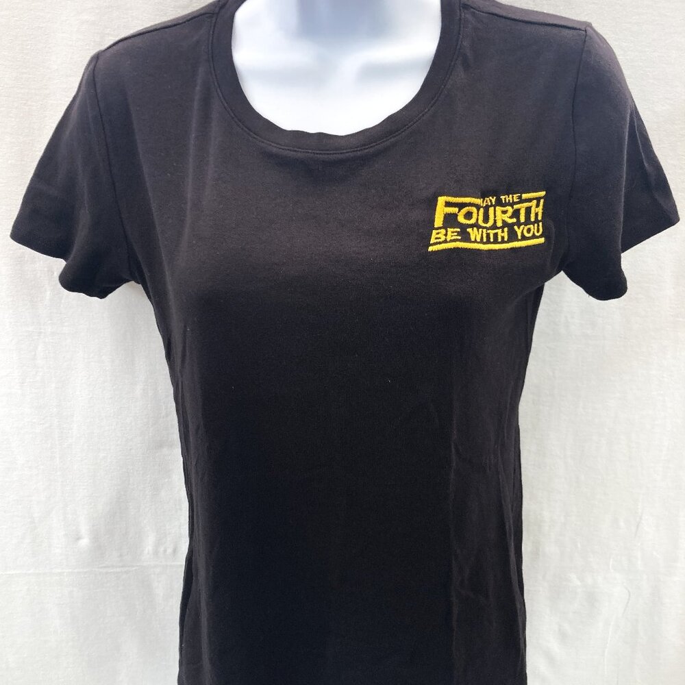 Handmade Star Wars May the Fourth Be with You Black Faded Glory T-Shirt